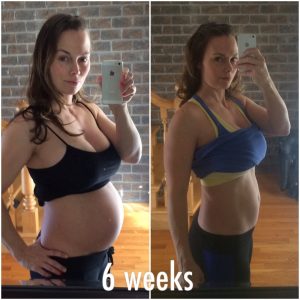 Left: 3 days after giving birth. Right: 6 weeks.