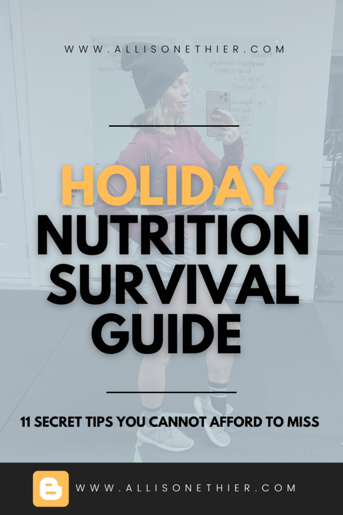 image of allison ethier with holiday eating survival guide overlay